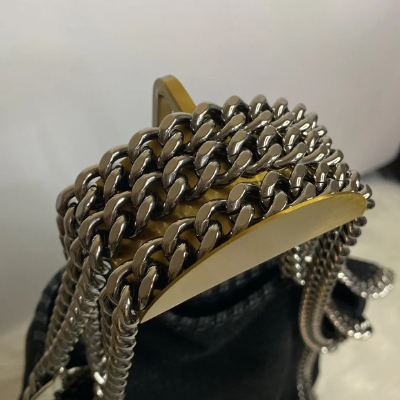 Stella McCartney Falabella Fold Over Shoulder Bag with Chain straps Black - Picture 10 of 17